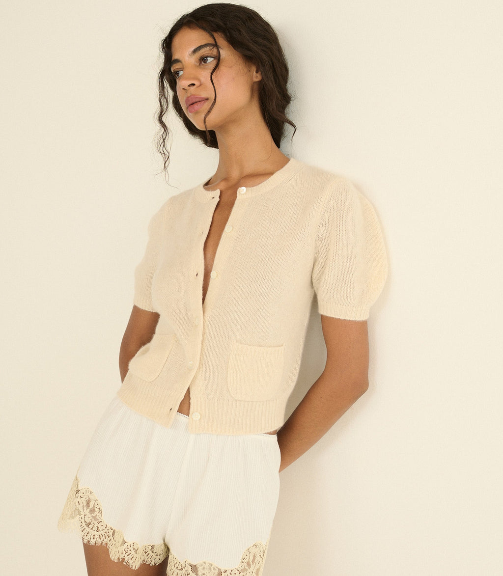Alesia Cashmere Cardigan in Dogwood - view 4