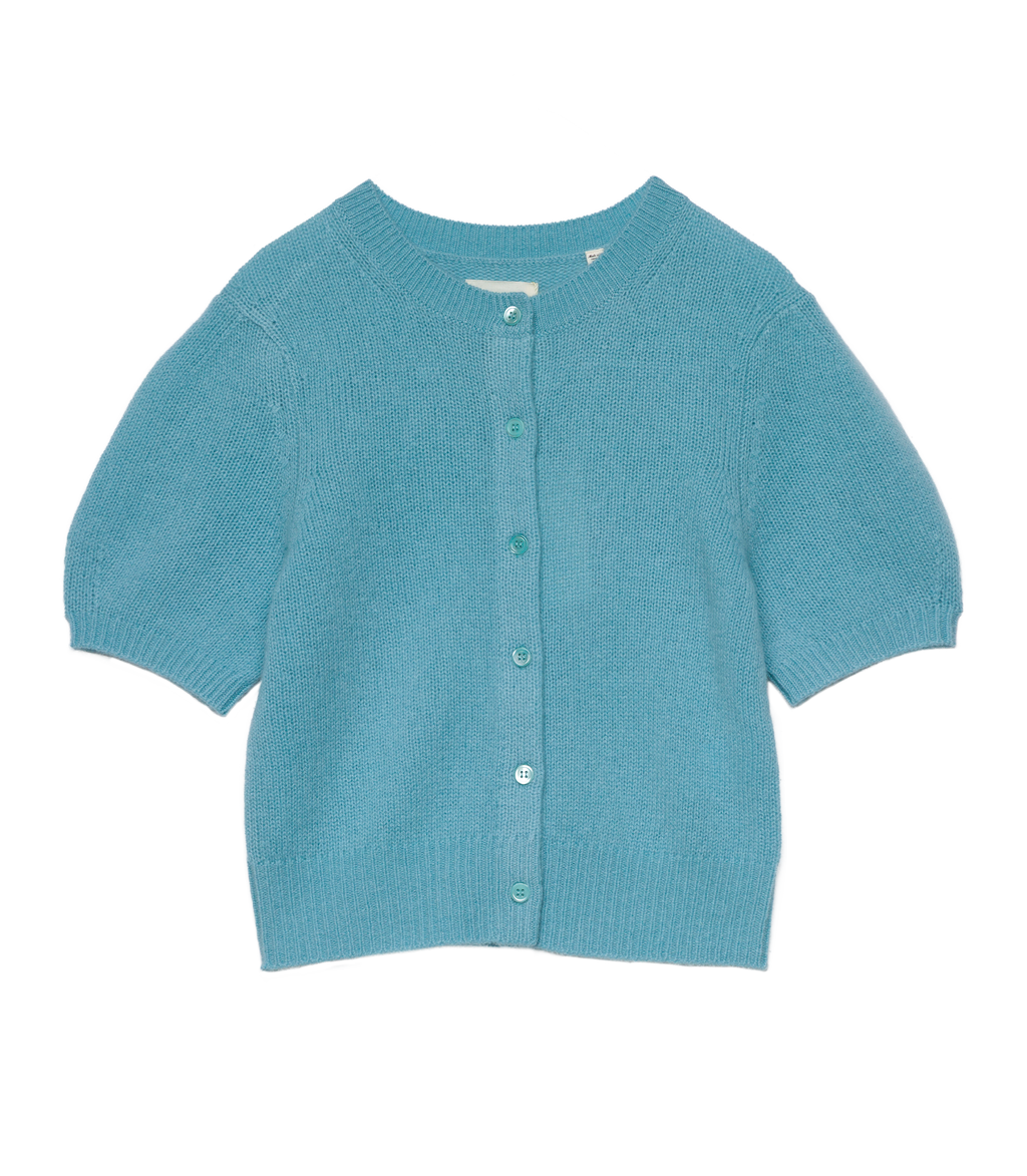 Alesia Cashmere Cardigan in Deep Aquamarine - view 5