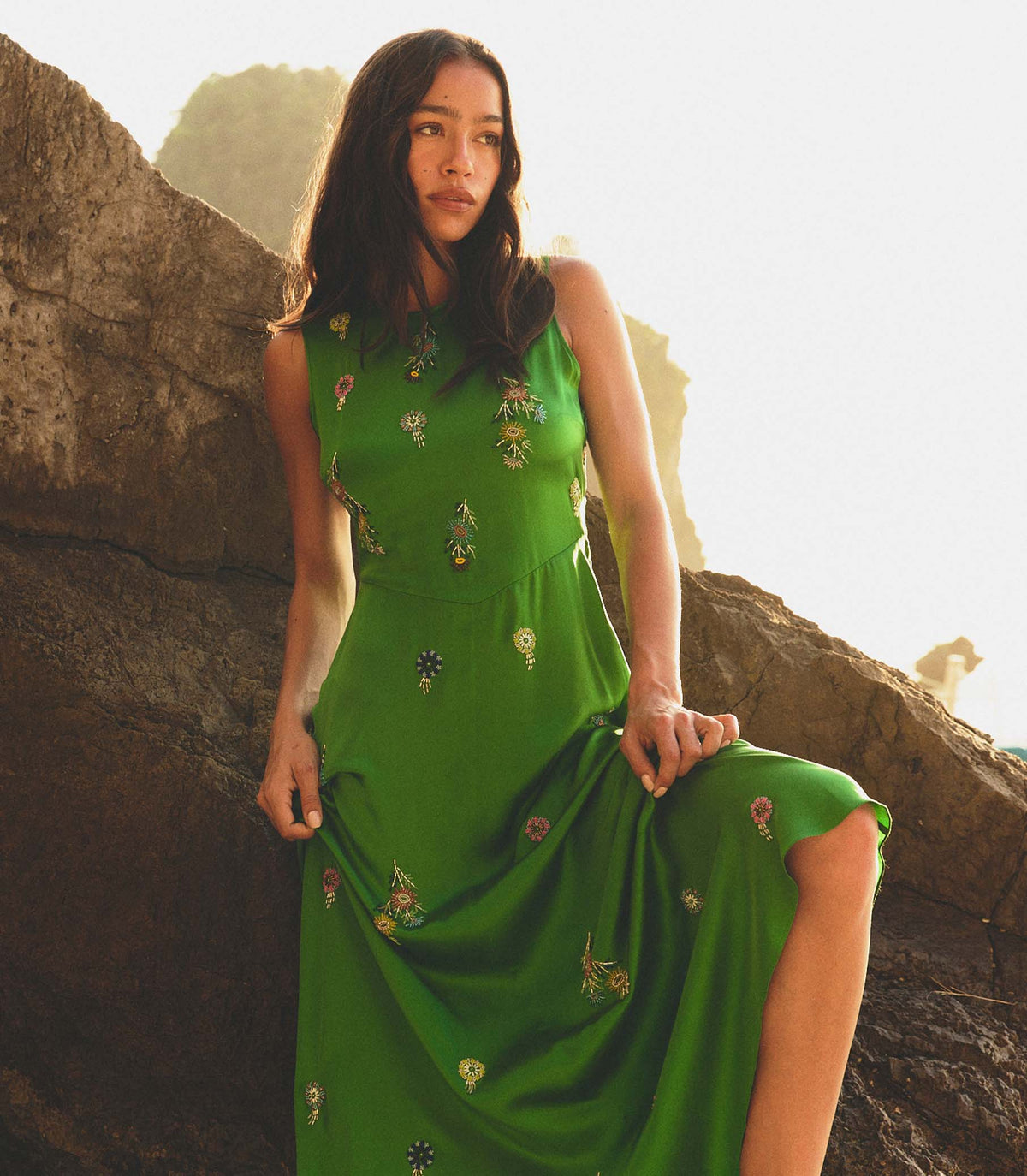 Amari Dress in Emerald - view 4