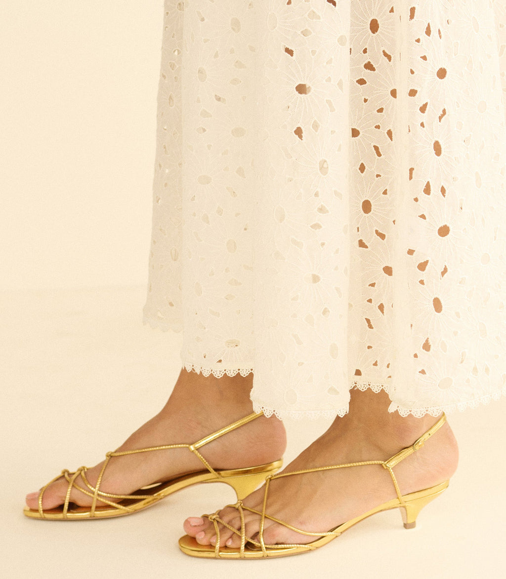 Comporta Sandal in Brass Foil Leather - view 3