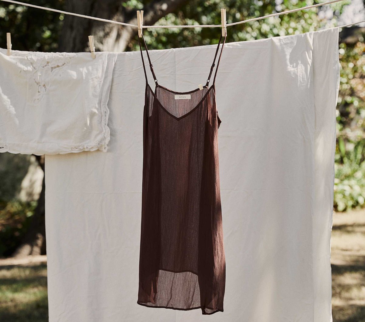 Short Deep V-Neck Slip in Umber - view 1