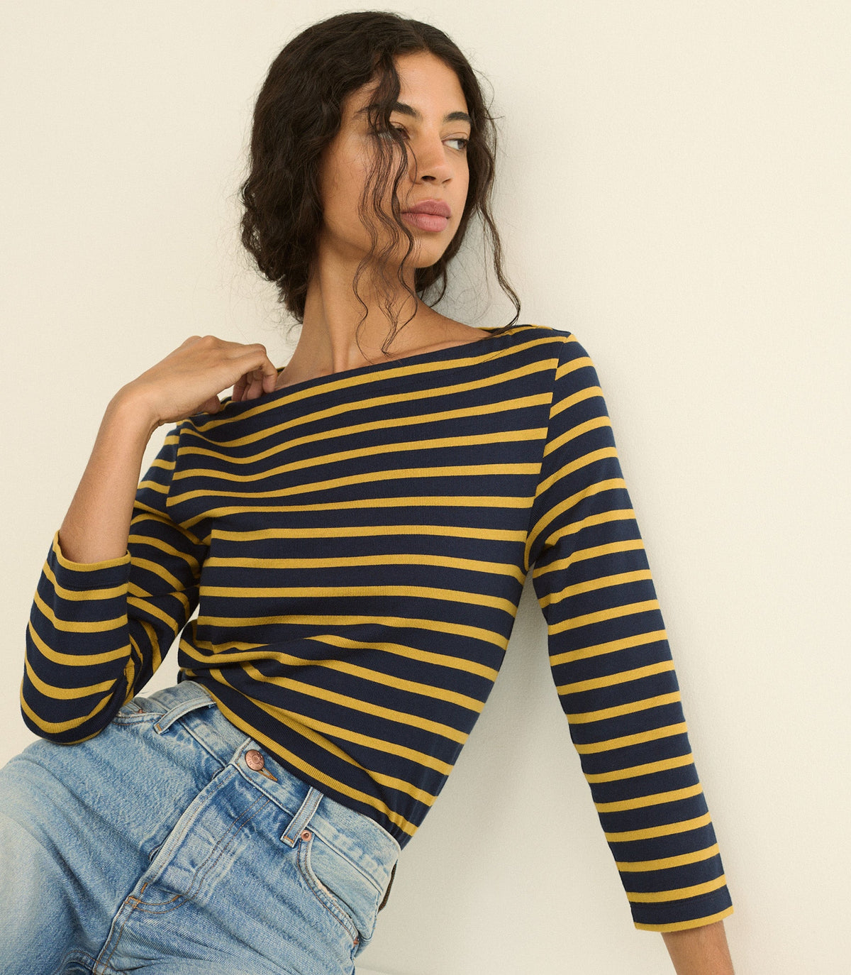 Donnie Tee in Navy Breton Stripe - view 4