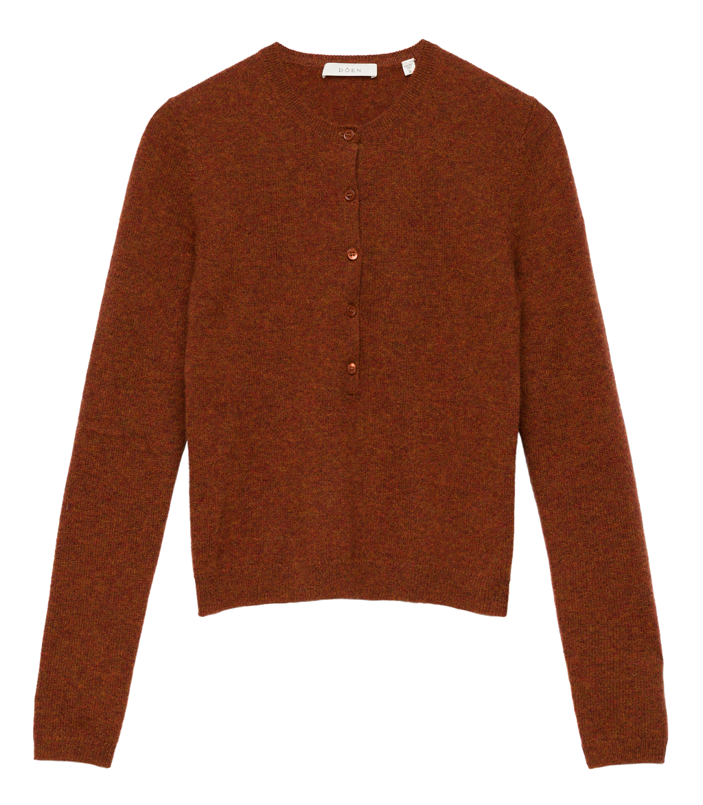 Heath Cashmere Henley in Ember - view 6