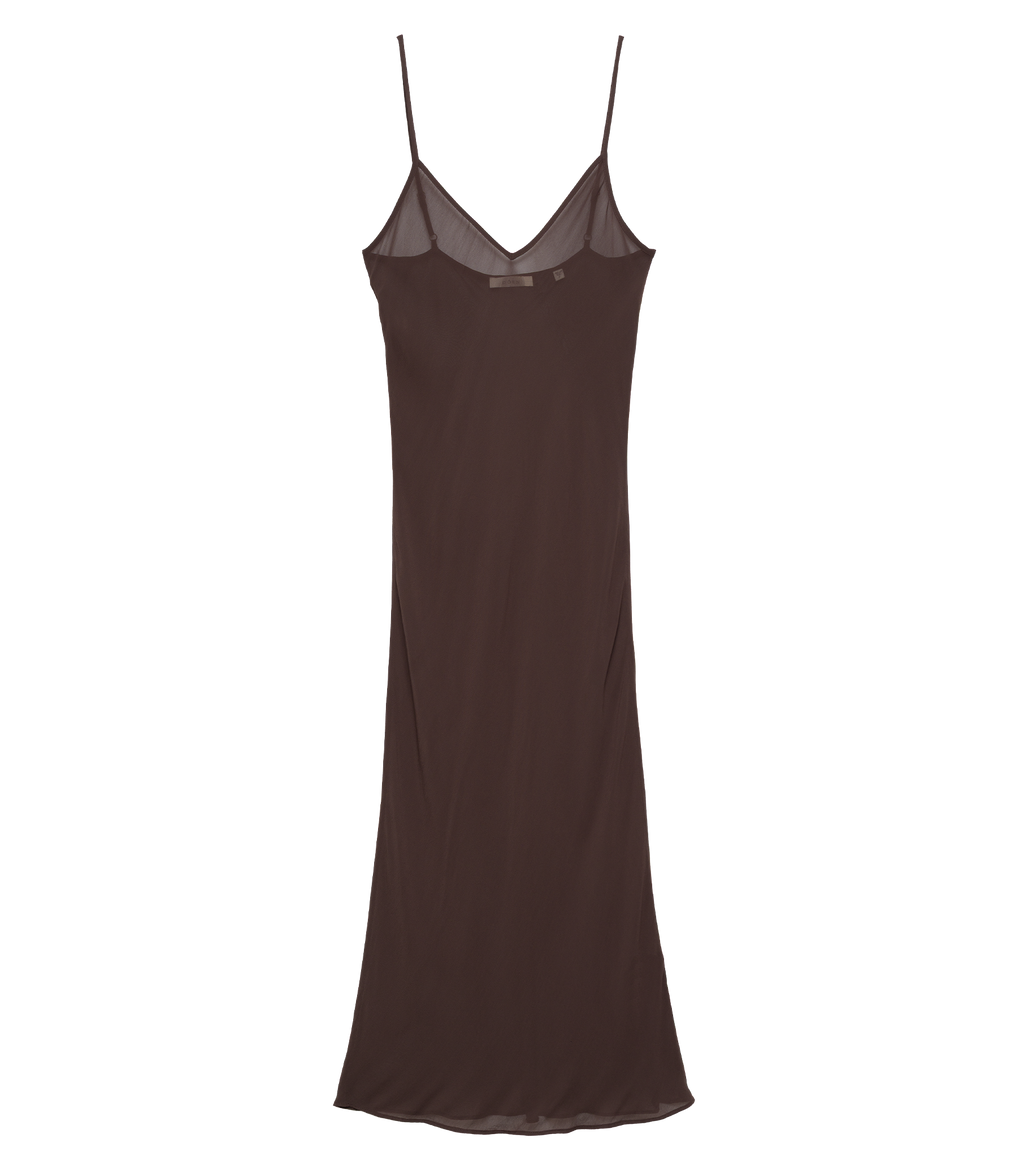 Long Deep V-Neck Slip in Umber - view 6