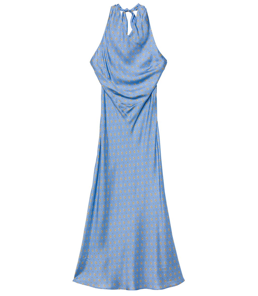 Noemie Dress in Periwinkle Cadiz Foulard - view 7