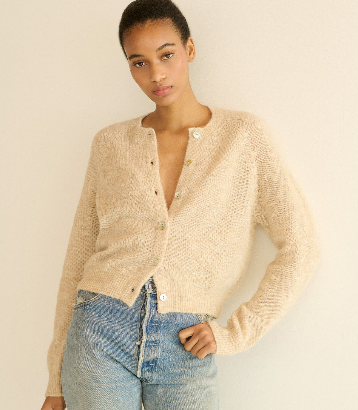 Petra Cardigan in Hazelnut Creme - view 1
