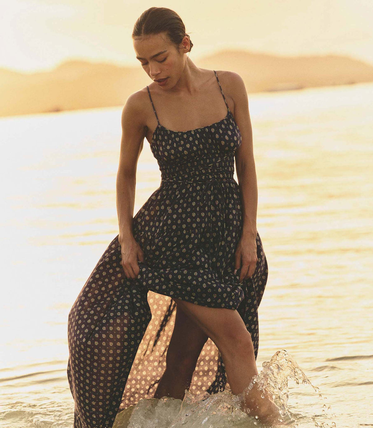 Safia Dress in Navy Cadiz Foulard - view 3