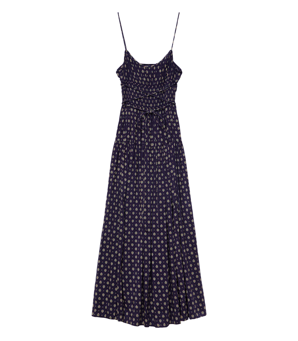 Safia Dress in Navy Cadiz Foulard - view 10