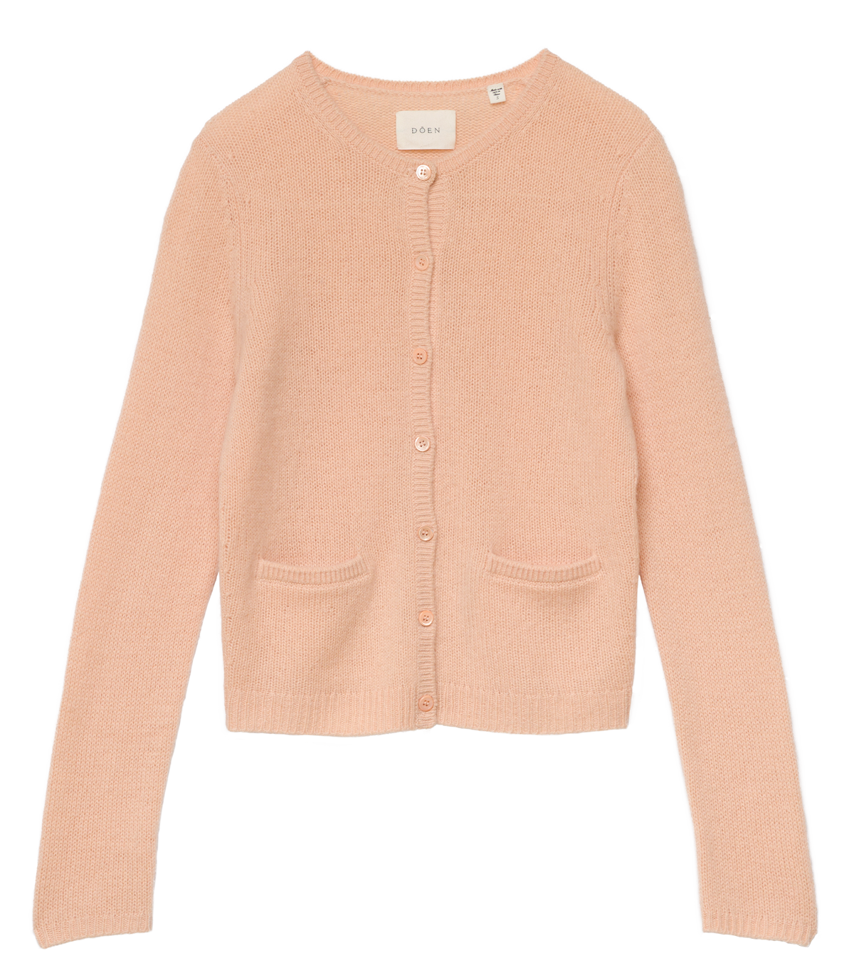 Thea Cashmere Cardigan in Light Peach Sorbet - view 8