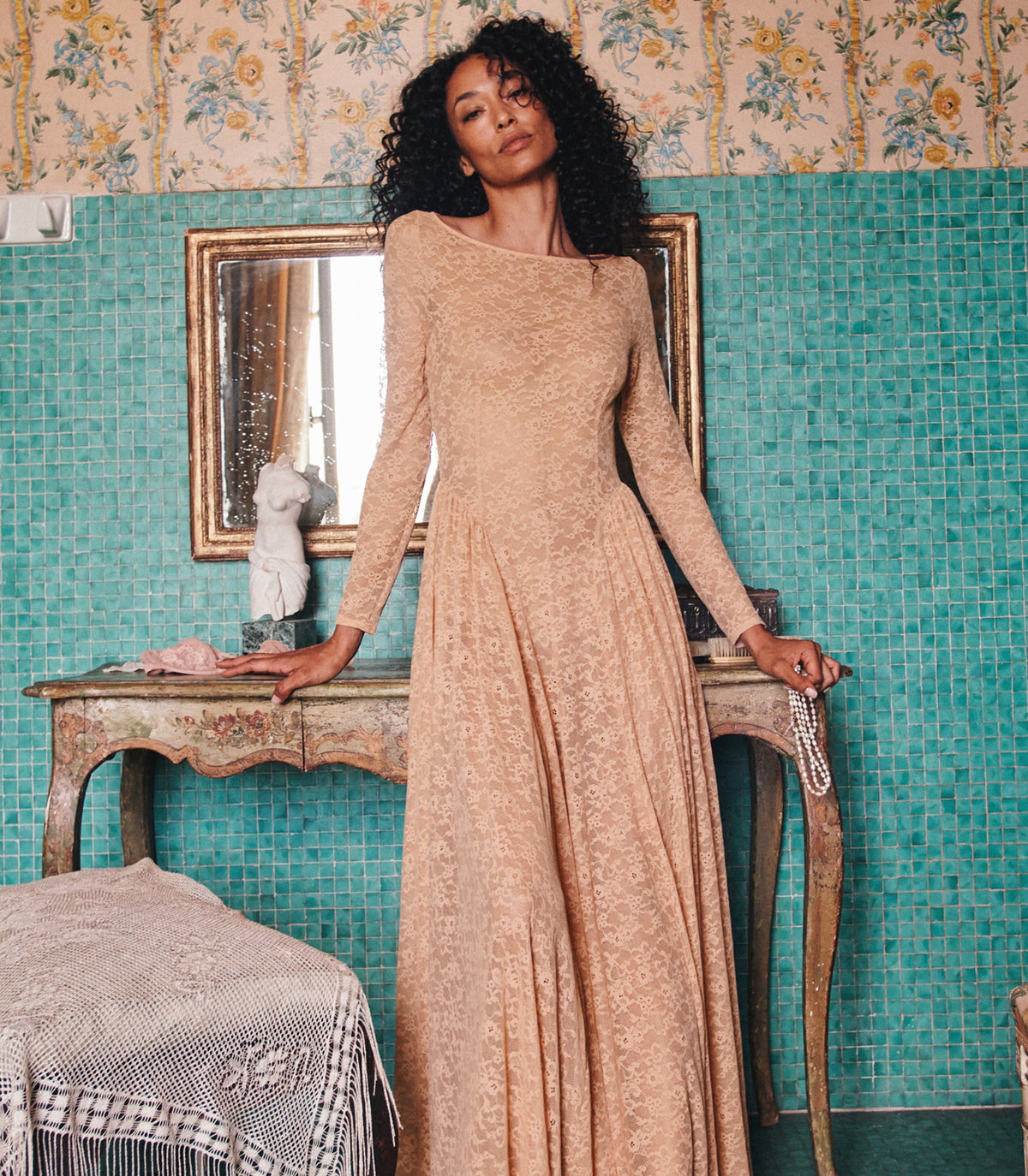 Wilhelmine Dress in Toasted Almond - view 5